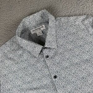 Mizzen Main Performance Menswear Shirt Mens XL Trim Blue Paisley Preppy Office